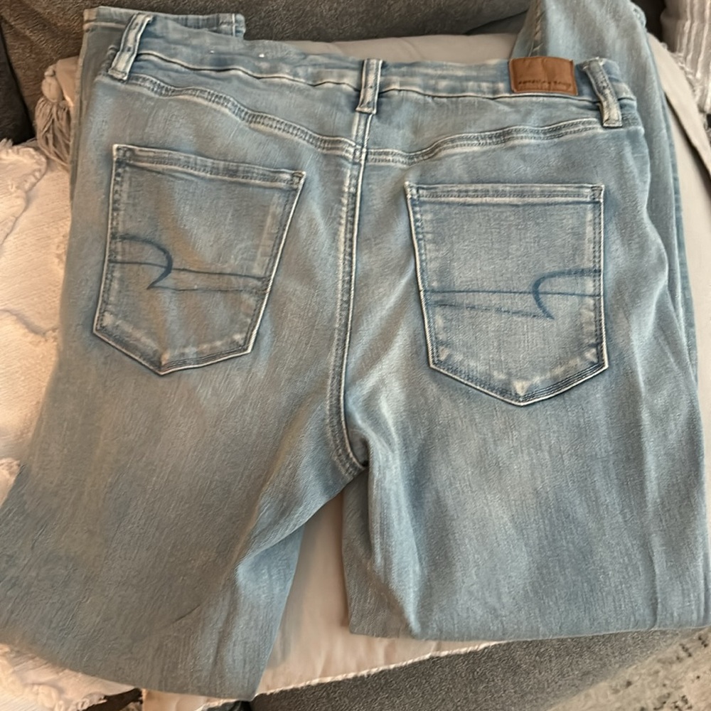 American Eagle 🦅 Curvy Next level stretch Jeans. Light used. Pretty Blue denim - Picture 5 of 8